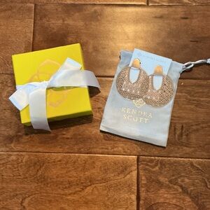 Kendra Scott Gold Filigree Earrings with Gift Box